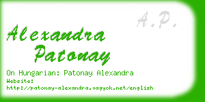 alexandra patonay business card